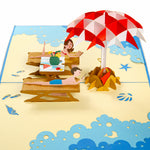 Load image into Gallery viewer, Young Couple on Beach Pop Up Card