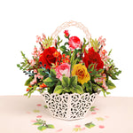 Load image into Gallery viewer, Red Rose Basket Pop Up Card