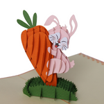 Load image into Gallery viewer, Funny Face Bunny Easter's Day Pop Up Card