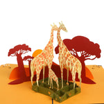 Load image into Gallery viewer, Giraffe Family Pop Up Card