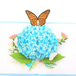 Load image into Gallery viewer, Hydrangea Flower with Monarch Butterfly Pop Up Card