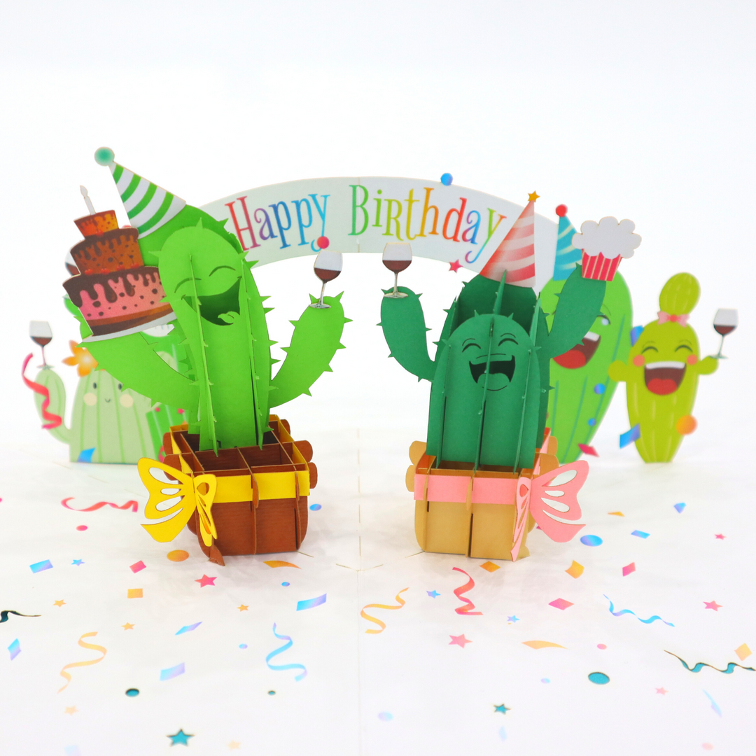 Funny Cactus Party Birthday Pop Up Card