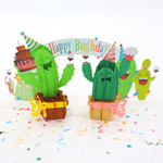 Load image into Gallery viewer, Funny Cactus Party Birthday Pop Up Card