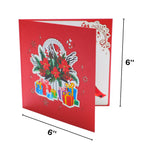 Load image into Gallery viewer, Red Cardinal and Poinsettia Pop Up Card