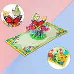 Load image into Gallery viewer, Colorful Butterflies and Floral Pop Up Card
