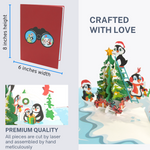 Load image into Gallery viewer, Adorable Penguin and Christmas Tree Pop Up Card