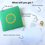 Load image into Gallery viewer, Reindeers & Clock Christmas Pop Up Card