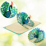 Load image into Gallery viewer, Vibrant Peacock Pop up Card