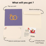 Load image into Gallery viewer, Bride and Groom Kiss in Wedding Party Pop Up Card