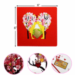 Load image into Gallery viewer, Cherry Heart Tree Love Birds Pop Up Card