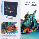 Load image into Gallery viewer, Blue Mommy and Baby Turtles Pop Up Card