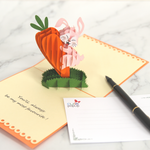 Load image into Gallery viewer, Funny Face Bunny Easter's Day Pop Up Card