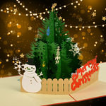 Load image into Gallery viewer, Snowman & Christmas Tree Pop Up Card