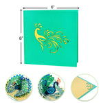 Load image into Gallery viewer, Vibrant Peacock Pop up Card