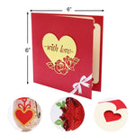 Load image into Gallery viewer, Rose Bouquet with Unique Heart Pop Up Card