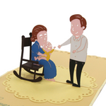 Load image into Gallery viewer, Grandparents with Baby Announcement Pop Up Card