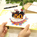 Load image into Gallery viewer, Golden Wedding 50th Anniversary Pop Up Card