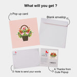 Load image into Gallery viewer, Red Rose Basket Pop Up Card