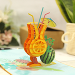 Load image into Gallery viewer, Tropical Drink Watermelon Lemon Pop Up Card