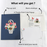 Load image into Gallery viewer, Flower Basket with America Flag Pop Up Card