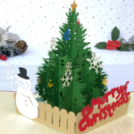 Load image into Gallery viewer, Snowman & Christmas Tree Pop Up Card