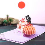 Load image into Gallery viewer, Bride and Groom in Wedding Car Pop Up Card