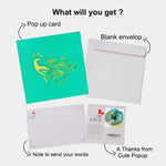 Load image into Gallery viewer, Vibrant Peacock Pop up Card