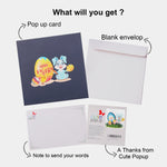 Load image into Gallery viewer, Naughty Blue Bunny Easter Pop Up Card