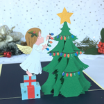 Load image into Gallery viewer, Angel and Christmas Tree Pop Up Card