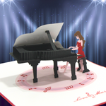 Load image into Gallery viewer, Lovely Girl Playing Piano Pop Up Card