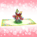 Load image into Gallery viewer, Colorful Butterflies and Floral Pop Up Card