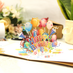 Load image into Gallery viewer, Happy Birthday with Balloons Pop Up Card