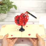 Load image into Gallery viewer, Heart Tree Love Birds Pop Up Card