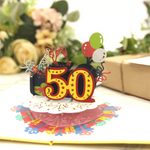 Load image into Gallery viewer, Golden Wedding 50th Anniversary Pop Up Card