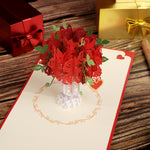Load image into Gallery viewer, Rose Bouquet with Unique Heart Pop Up Card