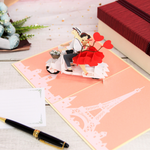 Load image into Gallery viewer, Romantic Couple on Vespa Pop Up Card