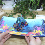 Load image into Gallery viewer, Blue Mommy and Baby Turtles Pop Up Card