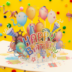 Load image into Gallery viewer, Happy Birthday with Balloons Pop Up Card
