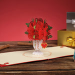 Load image into Gallery viewer, Rose Bouquet with Unique Heart Pop Up Card