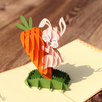 Load image into Gallery viewer, Funny Face Bunny Easter's Day Pop Up Card