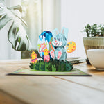 Load image into Gallery viewer, Naughty Blue Bunny Easter Pop Up Card