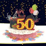 Load image into Gallery viewer, Golden Wedding 50th Anniversary Pop Up Card