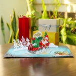 Load image into Gallery viewer, Happy Train Christmas Pop Up Card