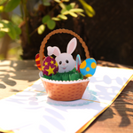 Load image into Gallery viewer, Basket and Funny Face Bunny Easter's Day Pop Up Card