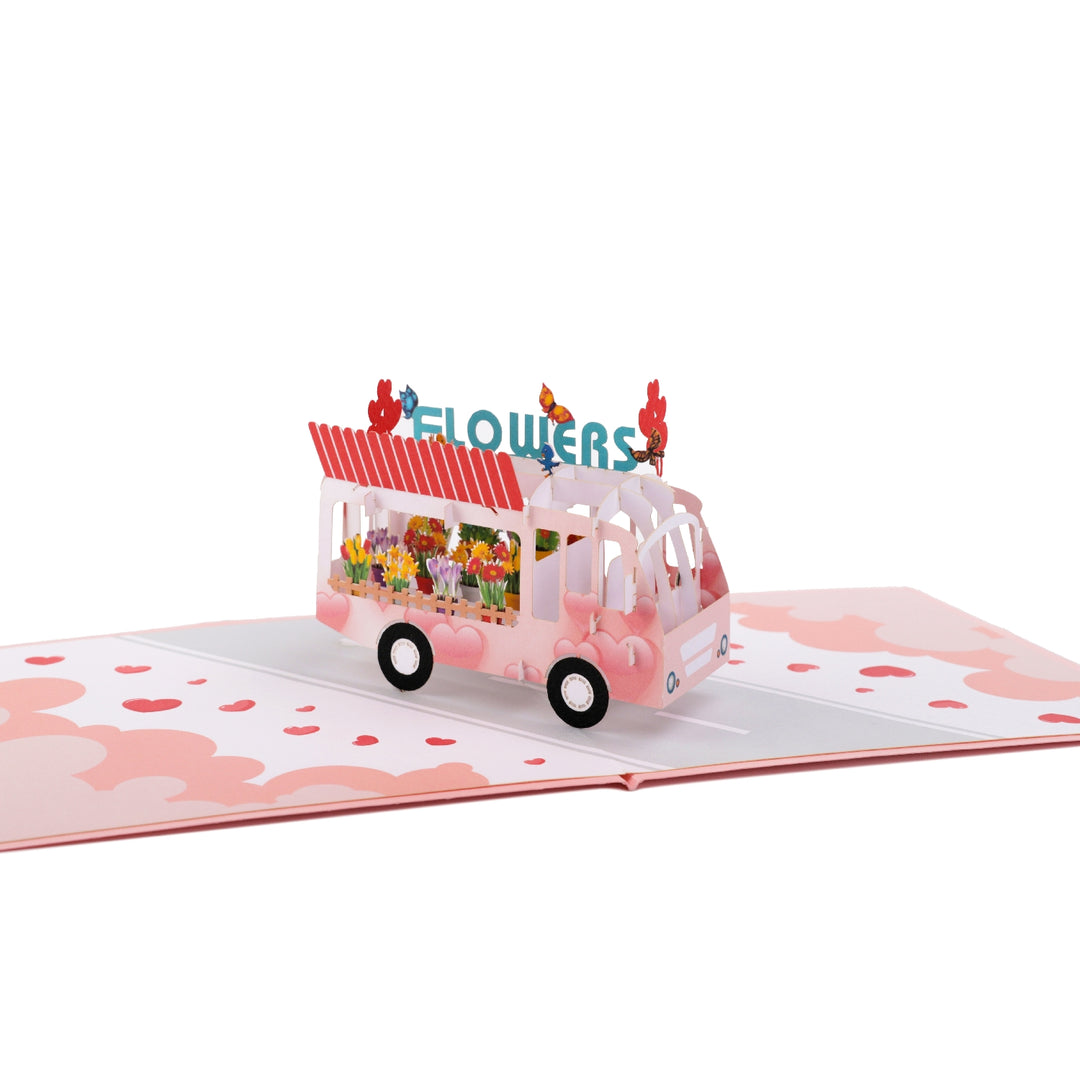 Flower Power Bus Pop Up Card