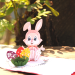Load image into Gallery viewer, Pink Bunny with Egg Easter's Day Pop Up Card
