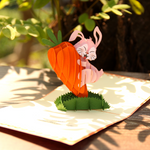 Load image into Gallery viewer, Funny Face Bunny Easter's Day Pop Up Card