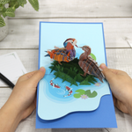 Load image into Gallery viewer, Mandarin Duck Couple Pop Up Card