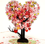 Load image into Gallery viewer, Cherry Heart Tree Love Birds Pop Up Card