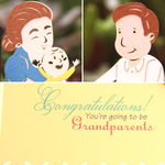 Load image into Gallery viewer, Grandparents with Baby Announcement Pop Up Card